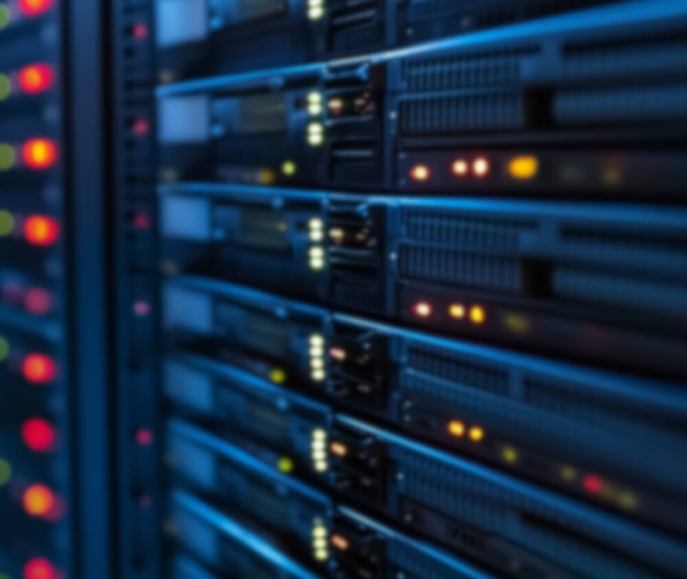 racks of server blades in a datacenter