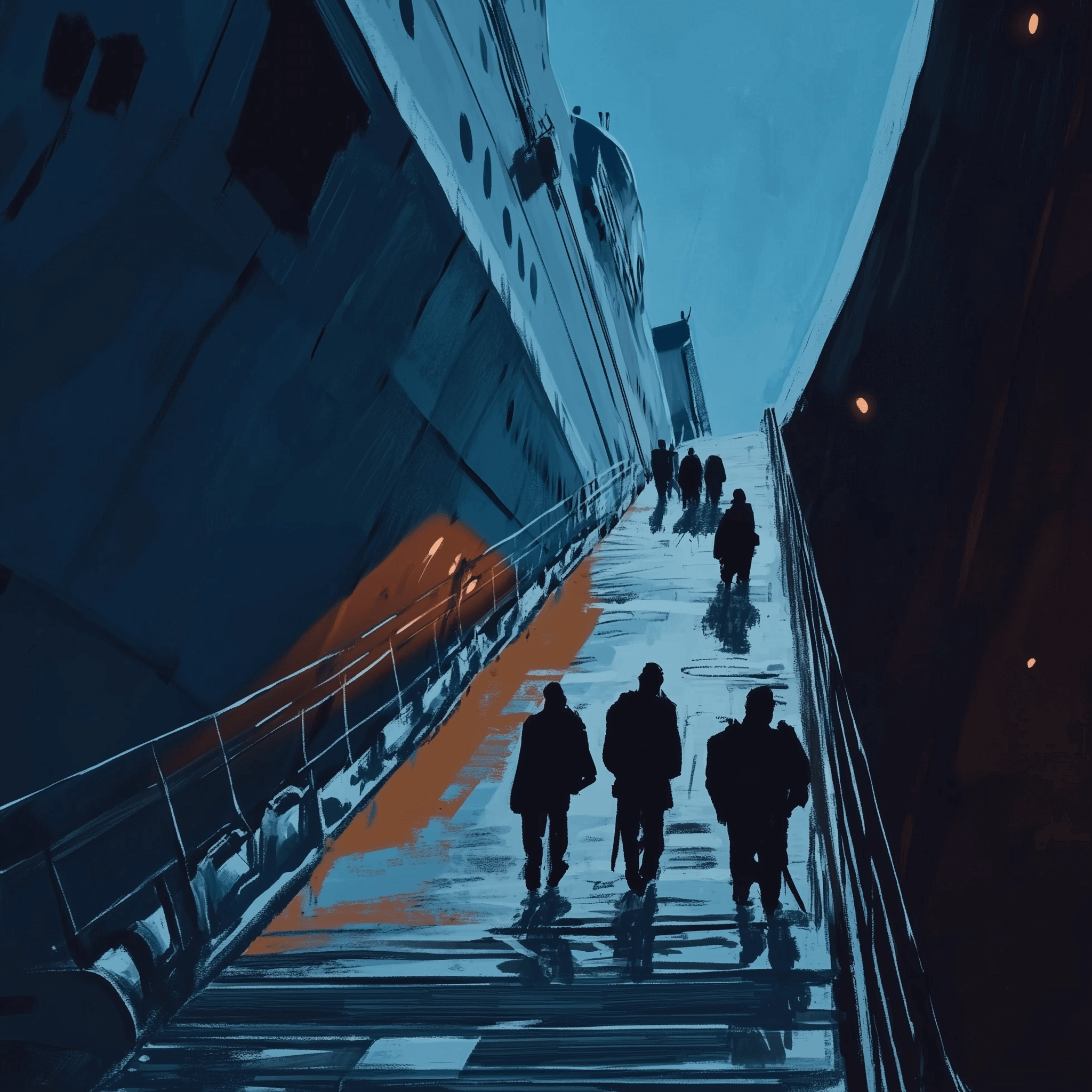 people boarding a ship