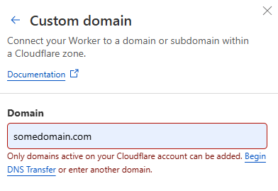 Cloudflare set custom domain
