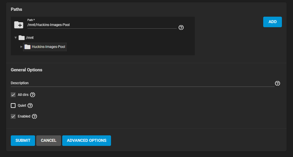 TrueNAS configure the NFS share